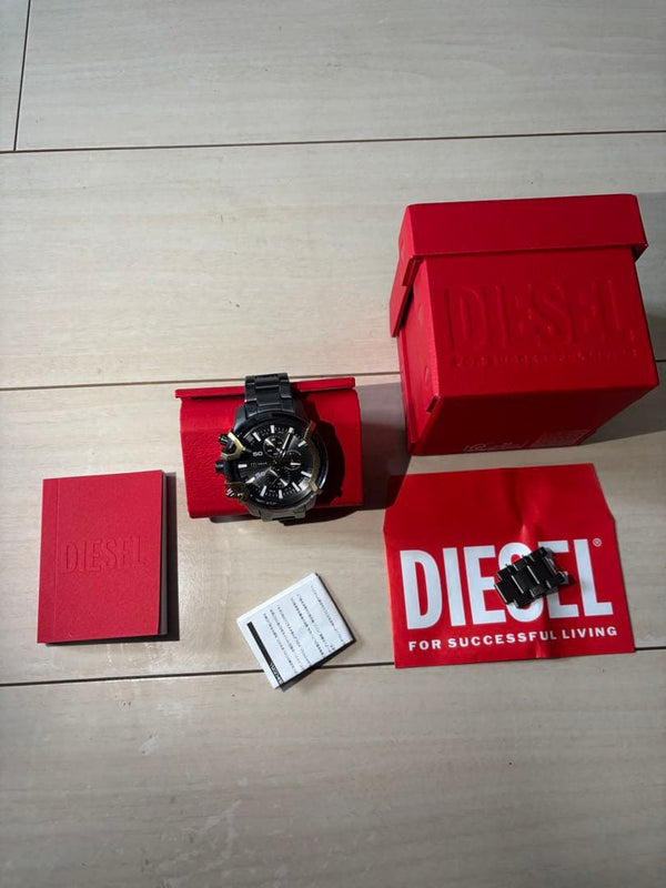 Diesel Analog Quartz Watch Black Gold Casual Wristwatch For Men Model Name