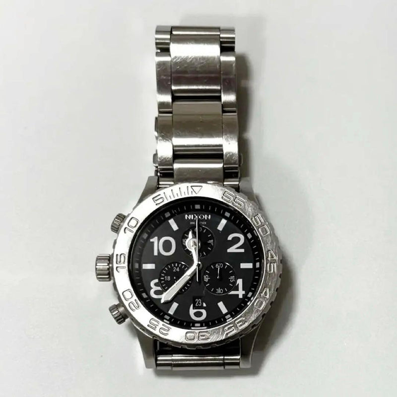 Nixon 42-20 Chrono Watch Silver/black Stainless Steel Analog Quartz Water