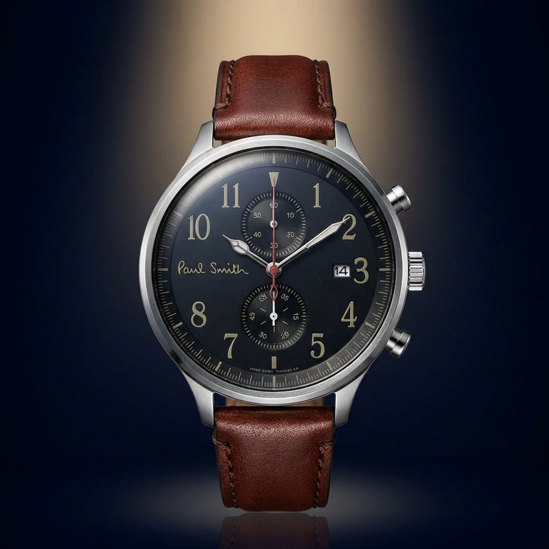 Chronograph Watch Green Dial Quartz Movement Casual Style Mens