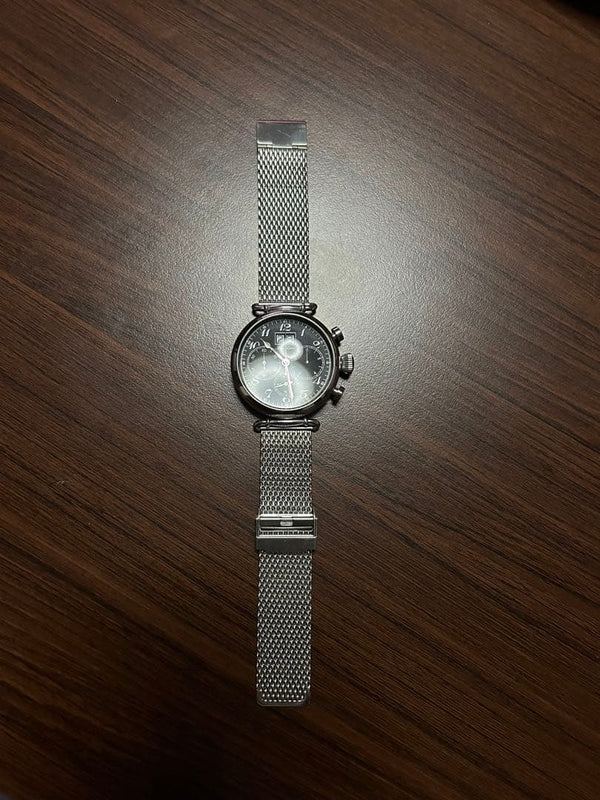 420bk-m Watch Quartz Black Stainless Steel Mens Wristwatch Casual