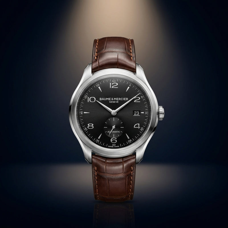 Baume Mercier  Watch Black Dial Swiss Luxury Wristwatch Mens Timepiece