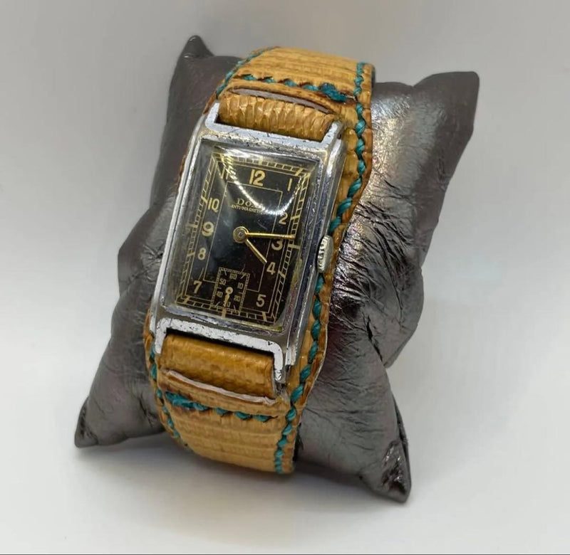Doxa Rectangular Hand-winding Wristwatch Doxa Cal. Fhf29 Vintage Dress Watch