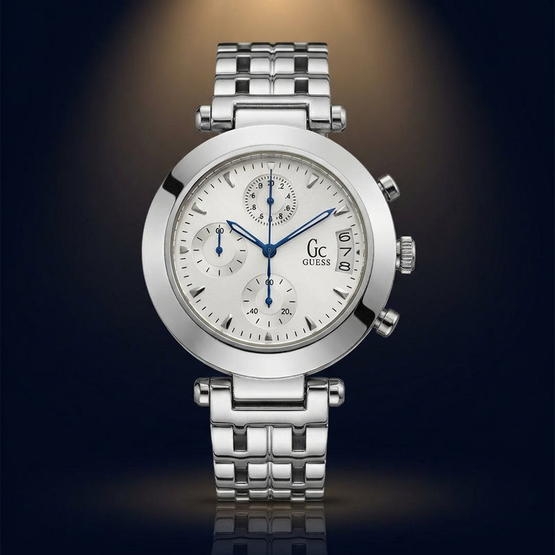 Gc7000 Chronograph Watch Silver Stainless Steel Mens Fashion Wristwatch