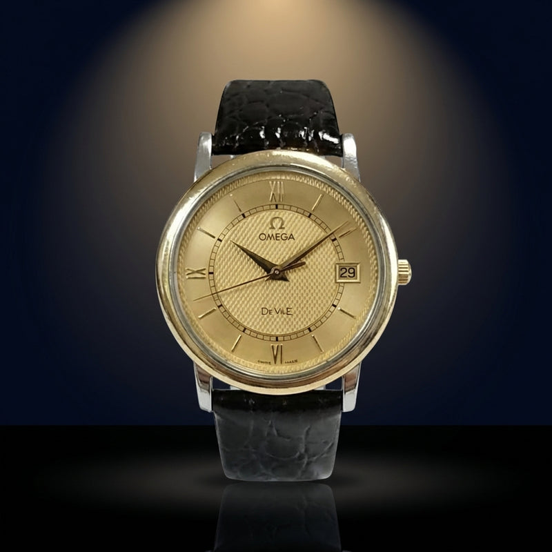 Prestige Gold 35mm Watch Serviced New Battery Strap Pre-owned Luxury