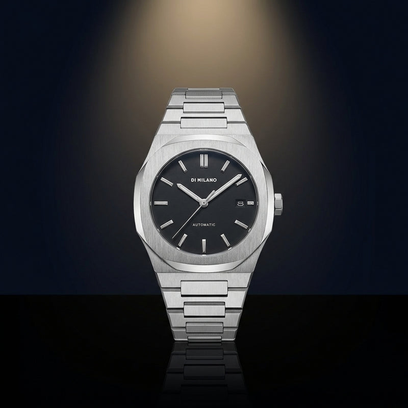 Di Milano Black  Watch Stainless Steel Minimalist Wristwatch For Men