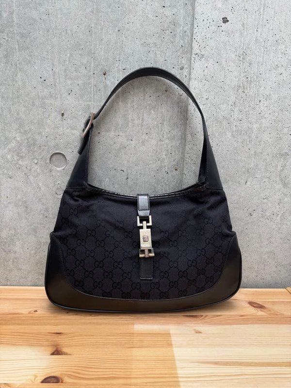 GUCCI Jackie Leather Shoulder Bag Tom Ford 32cm Width 20cm Height 3.5cm Depth