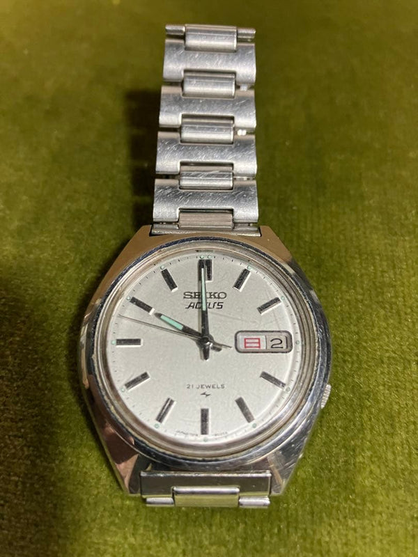 5 Actus 7019-8010 Automatic Day Date Watch Stainless Steel 21J 1978