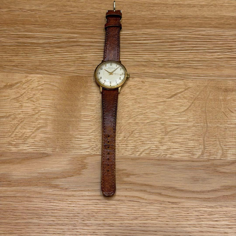 SMITHS Astral English Manual Wind Mens Running Watch 1950s Maruman Leather Band