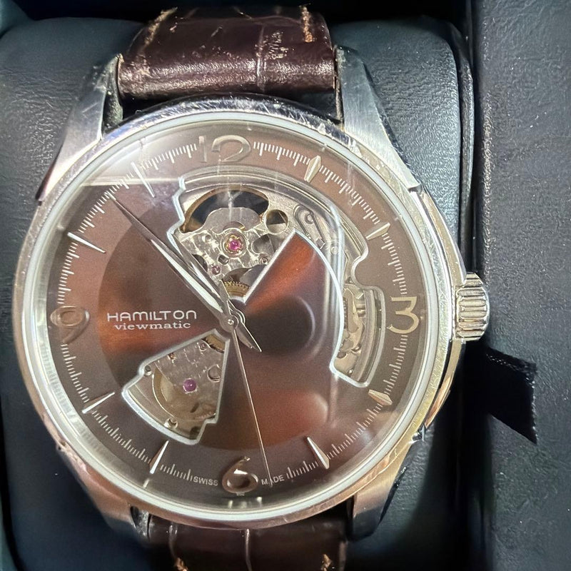 Hamilton Jazzmaster Viewmatic H32515555 Automatic Silver Dial Brown Band Watch