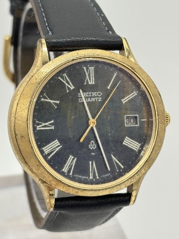 Seiko 0842-7000 Quartz 36mm Mens Tiger Eye Dial 18mm Lug Date 1979 Watch