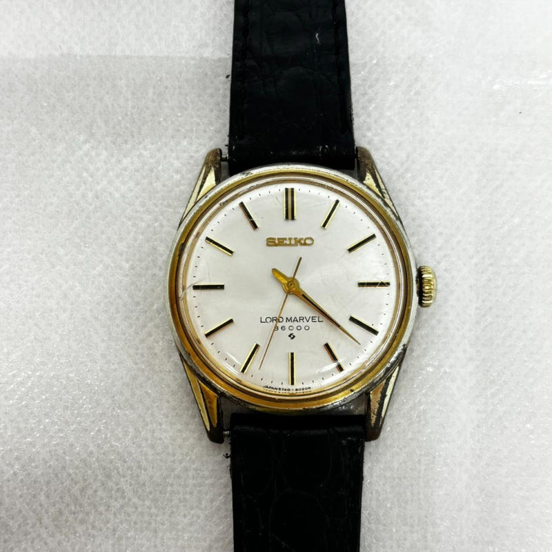 Seiko Lord Marvel 5740-8000 Manual 36000 Hi-Beat Arabic Linen Dial Watch