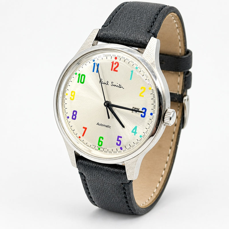 Paul Smith The City 9011-T022944 Automatic Silver Dial 40mm Date Leather Watch