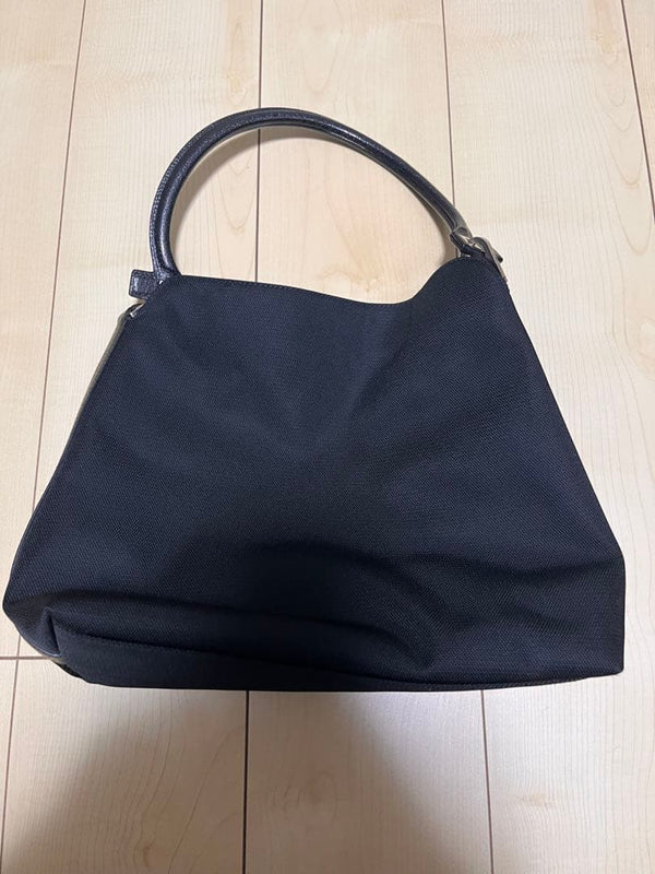 Salvatore Ferragamo Shoulder Tote Bag AU-21 1208 Navy Black Colorblock Magnetic