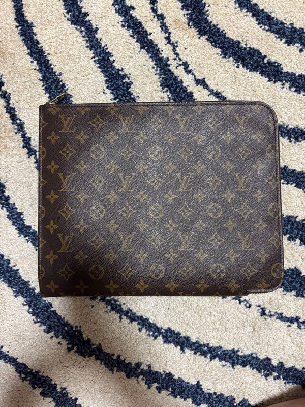 LOUIS VUITTON Monogram Posh documan M53456 Clutch Bag Brown PVC 36x27x1.5cm