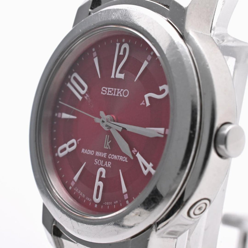 LUKIA 3B21-0AT0 Womens Radio-Controlled Solar Stainless Steel Red Dial