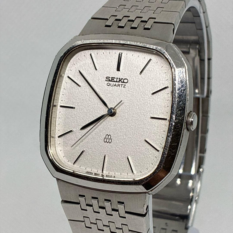 Seiko Seagull 9641-5010 Twin Quartz SS 31.4mm White Dial 1980 Watch SS Band WR