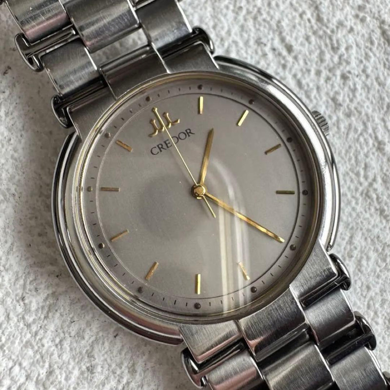 SEIKO CREDOR 9571-6030 Quartz Stainless Steel Case Mens Boy-size Watch