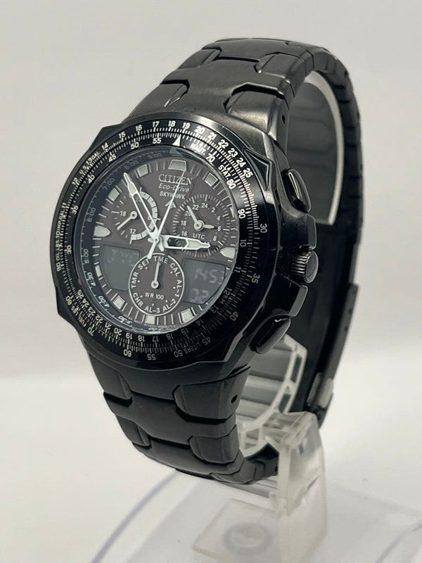 CITIZEN Eco-Drive SKYHAWK Black Eagle C652 42mm Black SS Chronograph Watch