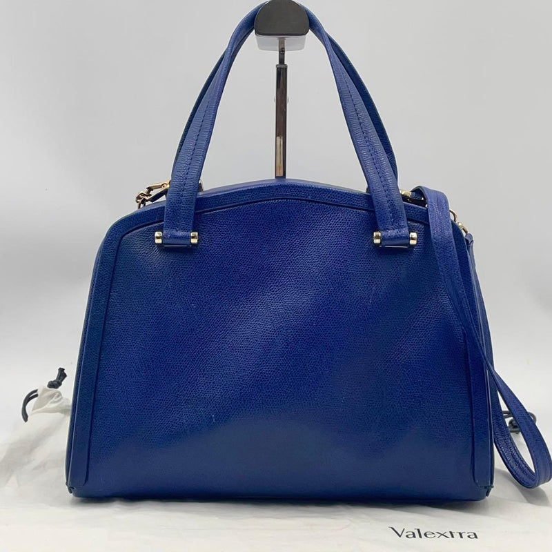 Valextra Handbag 2-Way Vanity Shoulder Crossbody Soft Calfskin Royal Blue