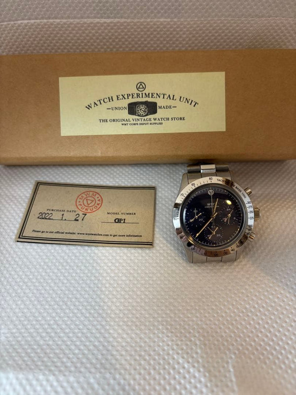 WMT GP1 Watch Chronograph Navy Dial Stainless Steel Bracelet Limited 50pc