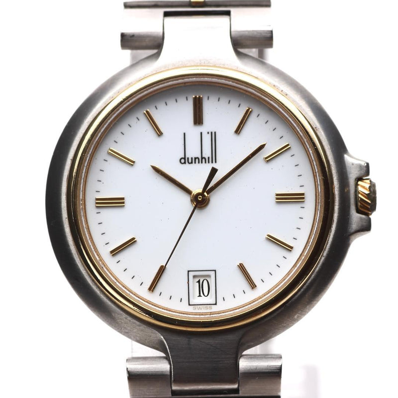 Dunhill Millennium Mens Quartz Watch MQ84237 32mm White Dial Date Analog SS