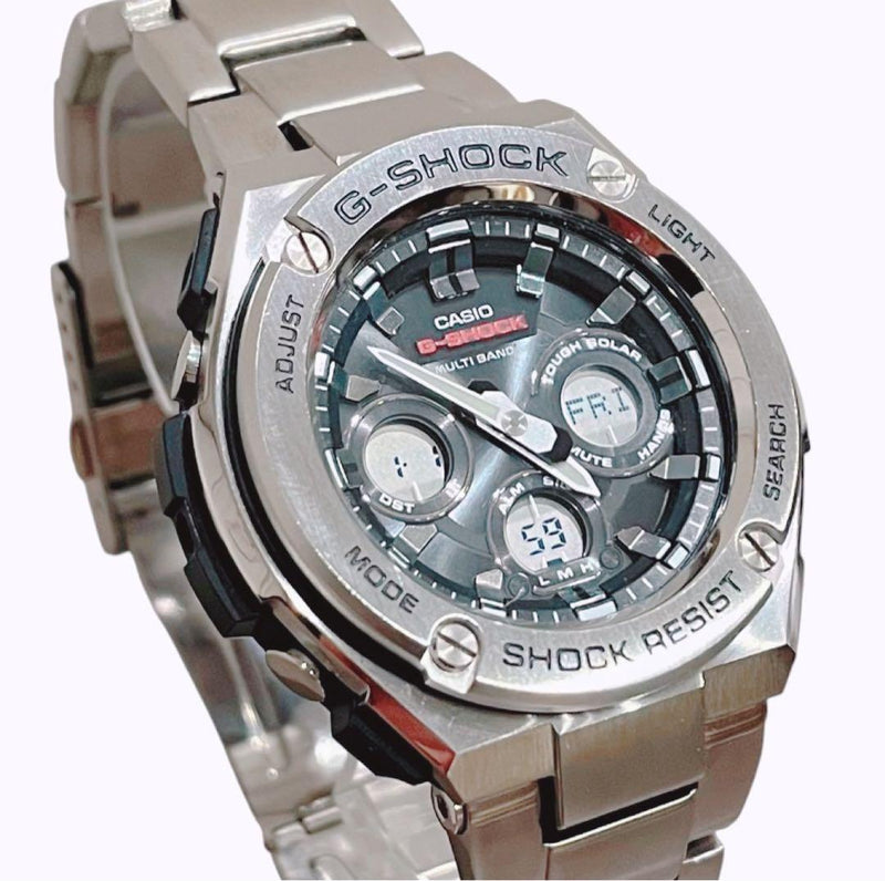 CASIO G-SHOCK G-STEEL GST-W310D Solar Radio Watch Black Ana-Digi Stainless