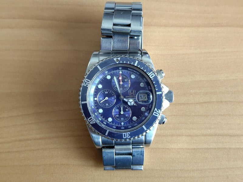 Citizen HONDA BR10 Eco-Drive Quartz Rotor-charged SS Blue Dial Chrono
