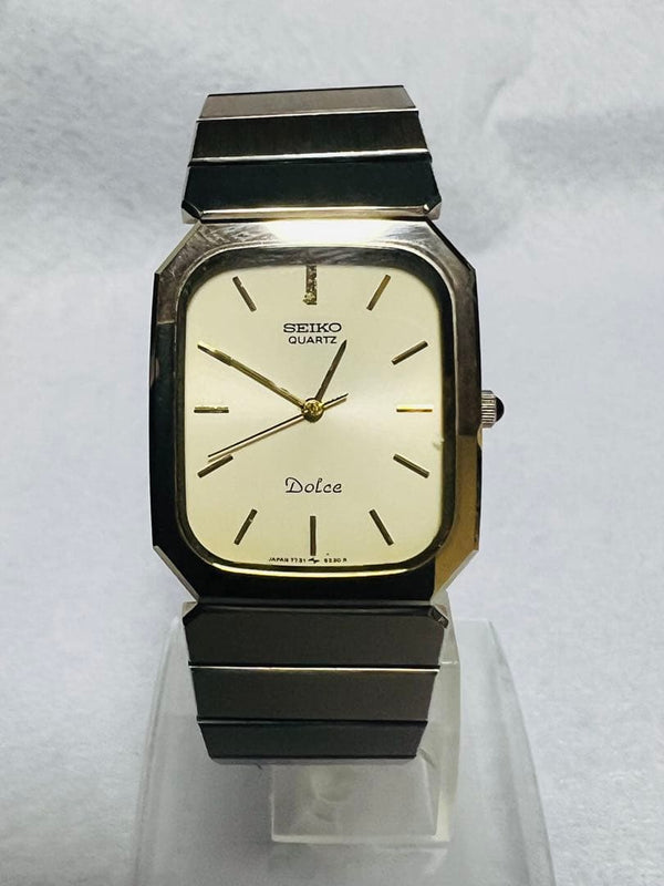 SEIKO Dolce 7731-5200 Quartz Gold Tungsten 25mm Gold Dial Gold Band Ladies