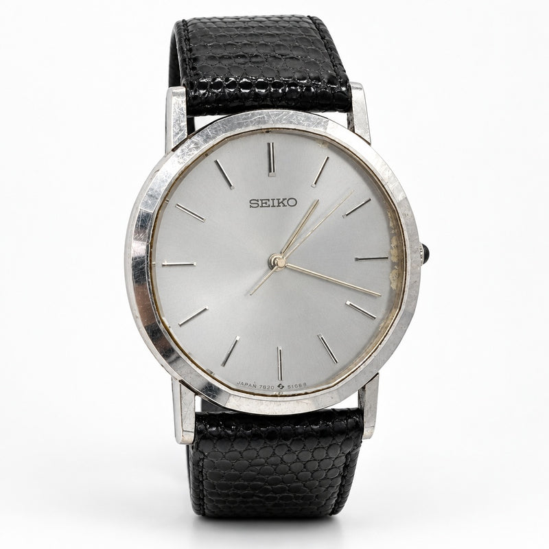 Seiko Acier Octagon 7830-5100 Quartz Gray Dial 33mm Mens Watch Lug 20mm