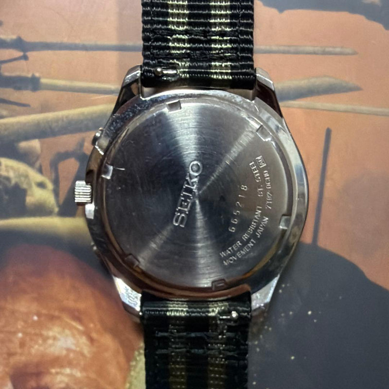 SEIKO RAF Military 7T92-0CC0 Chronograph Quartz Black Dial Nylon NATO Metal