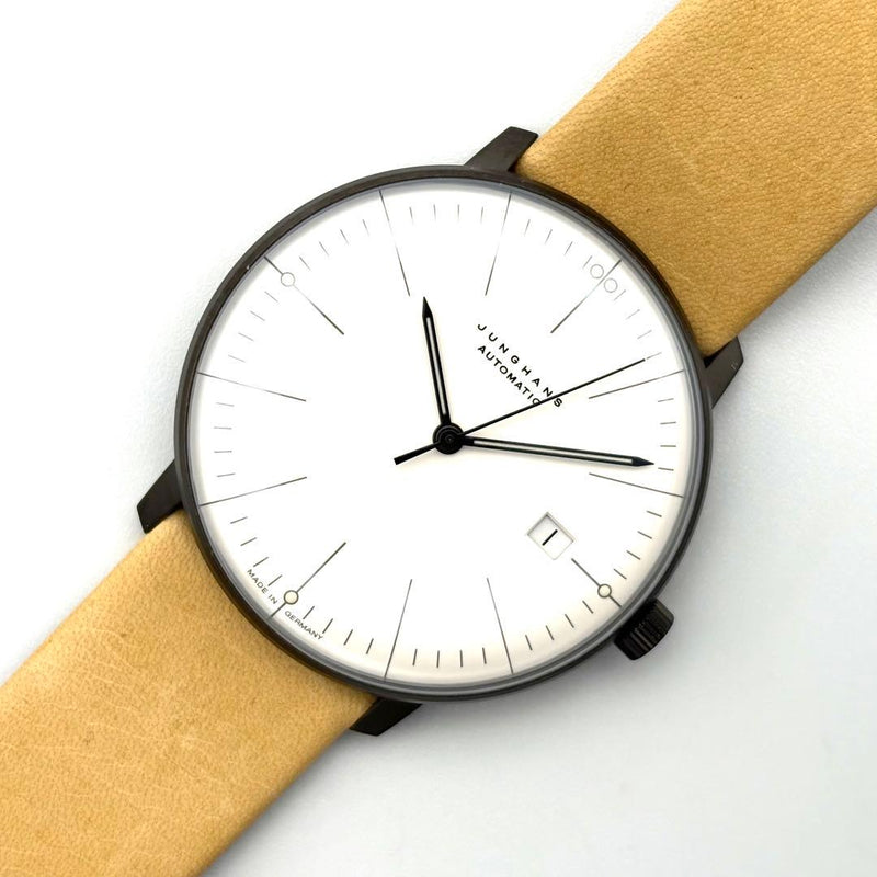 JUNGHANS Max Bill Automatic Watch 027/4000 38mm White Dial Date Mens