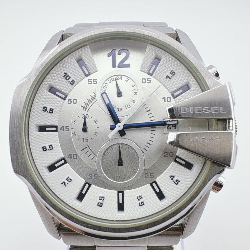 DIESEL MASTER CHIEF DZ4181 Quartz 45mm SS Silver Dial SS Bracelet Chronograph