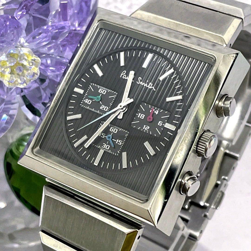 Paul Smith 1216 Quartz Square Chronograph Wristwatch Band Fits 16.5cm
