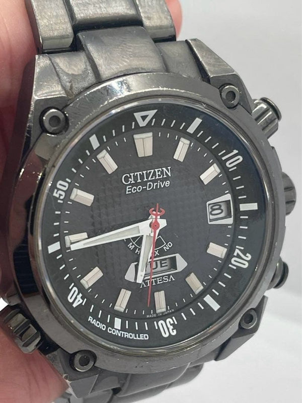 CITIZEN ATTESA Okoze Eco-Drive Light Powered Radio-Controlled Black Mens Watch