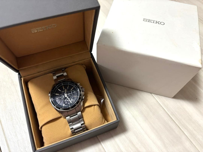 SEIKO SAGA151 C-10 Mens Solar Radio Controlled Chronograph Watch Caliber 8B82