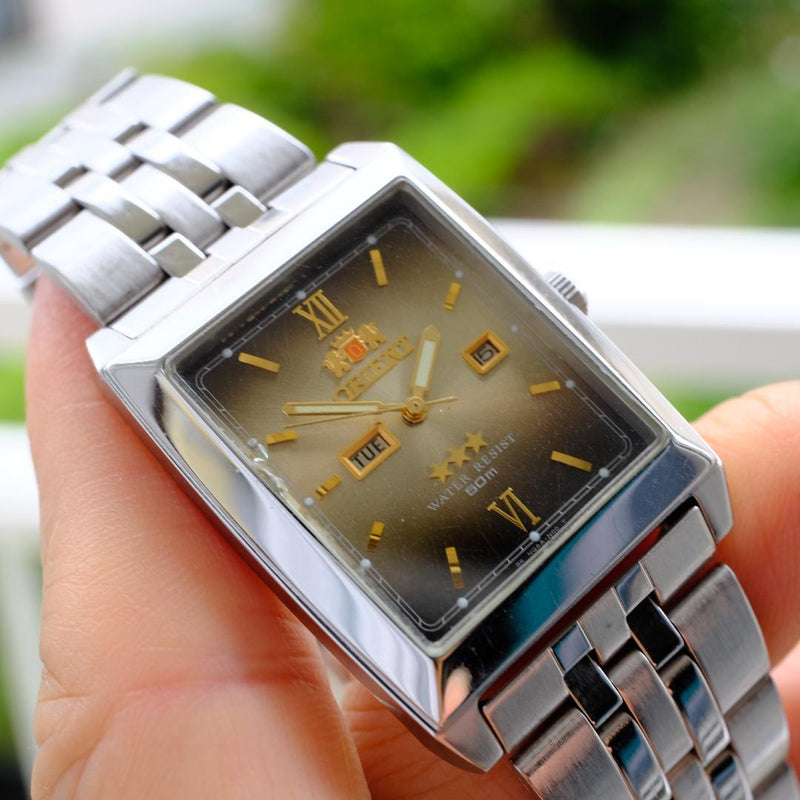ORIENT Automatic Watch Square Gold Gradient Dial 39.5x33.5mm Date Day 50m Men