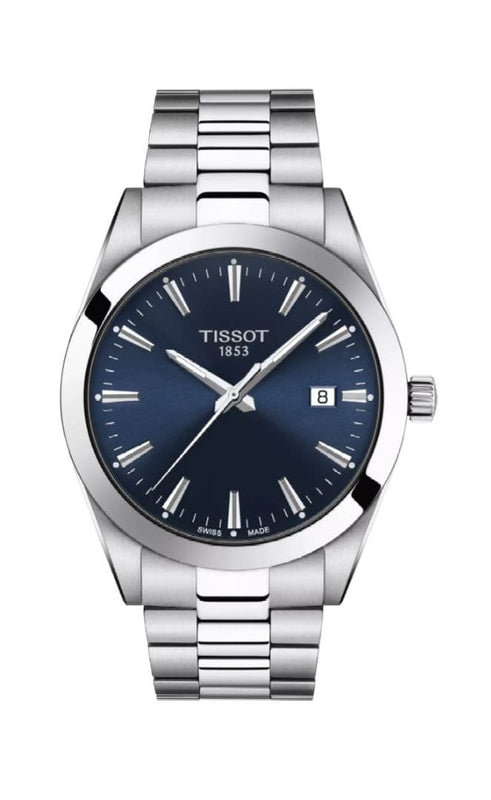 Tissot T127.410A Gentleman Quartz 40mm Stainless Steel Blue Dial 10ATM Watch