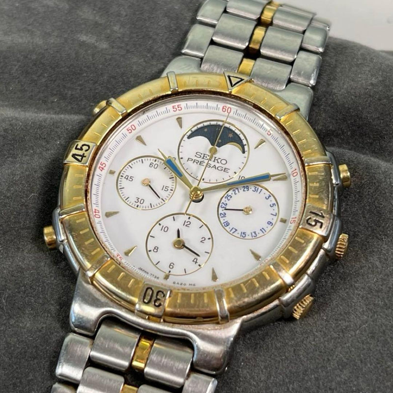 PRESAGE 7T36-6A50 Automatic Chronograph Moon Phase Watch 39.5mm White