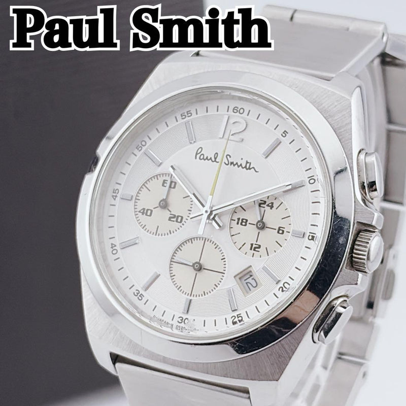 Paul Smith Final Eyes 0520-T002161 TA Quartz Chronograph 39mm White SS Watch