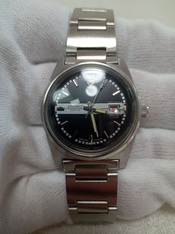 SEIKO chorus 2118-0270 Mechanical Hand Winding 21J SS 28mm Silver Date Watch