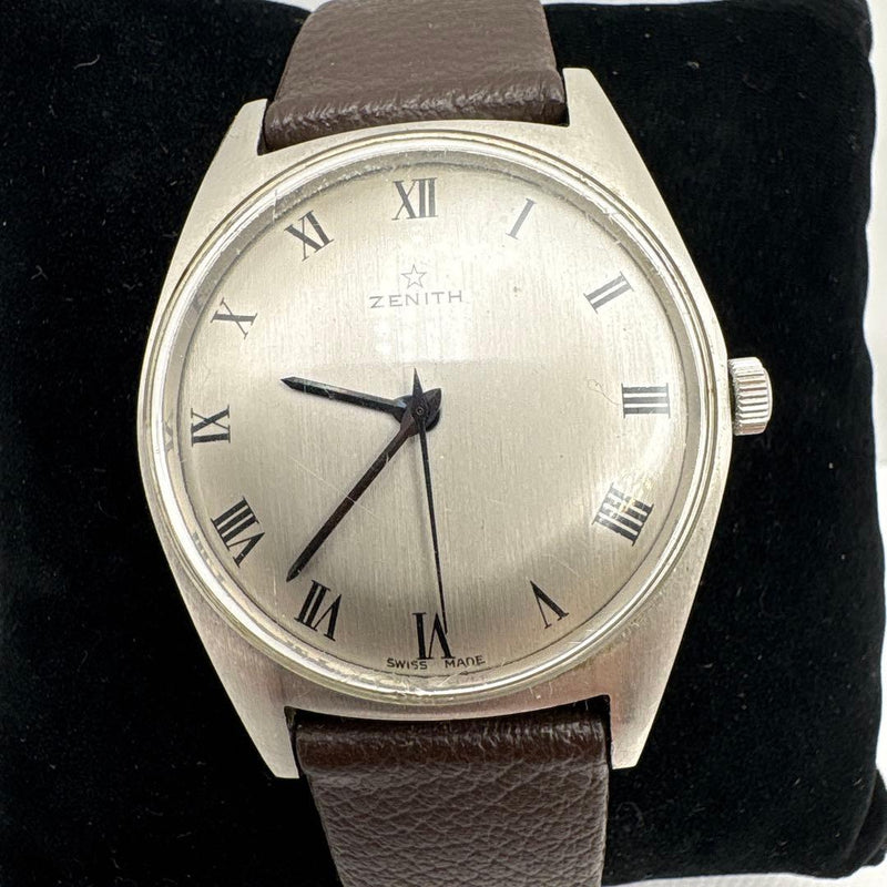 Zenith Manual Wind Cal 2542 Steel 35mm Silver Dial Roman Numerals Watch
