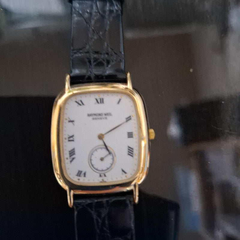 RAYMOND WEIL 9811 Quartz Watch Gold-Tone White Dial Roman Small Seconds Leather