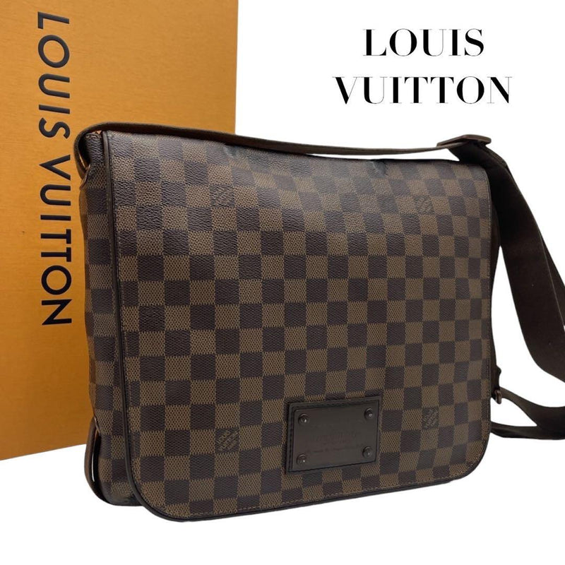 Louis Vuitton Damier Brooklyn MM Shoulder Bag Ebene Brown MM W32 H27 D9cm 6707