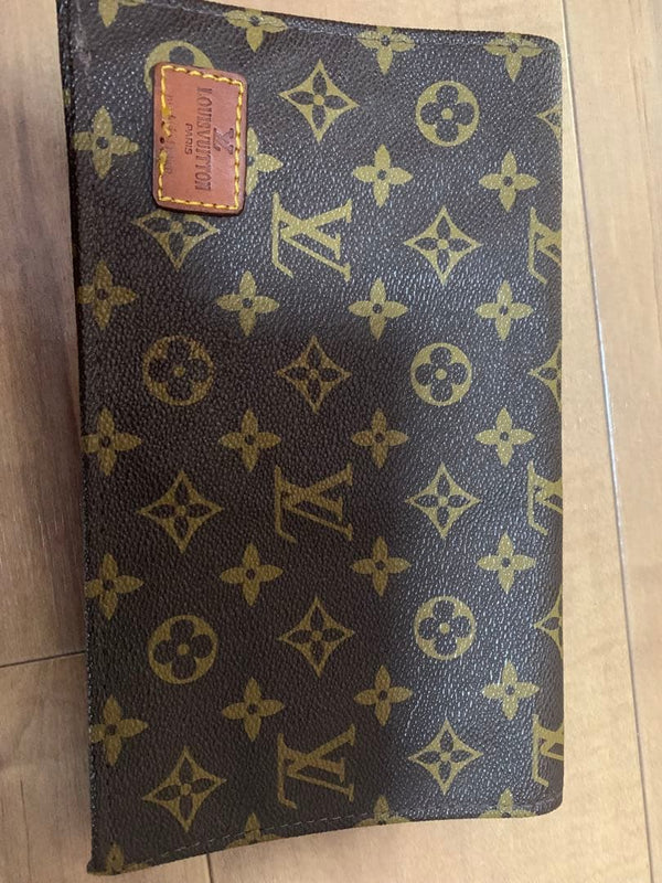 Louis Vuitton Monogram Poche Toilette 19 M47544 Canvas Clutch Bag Brown 4cm