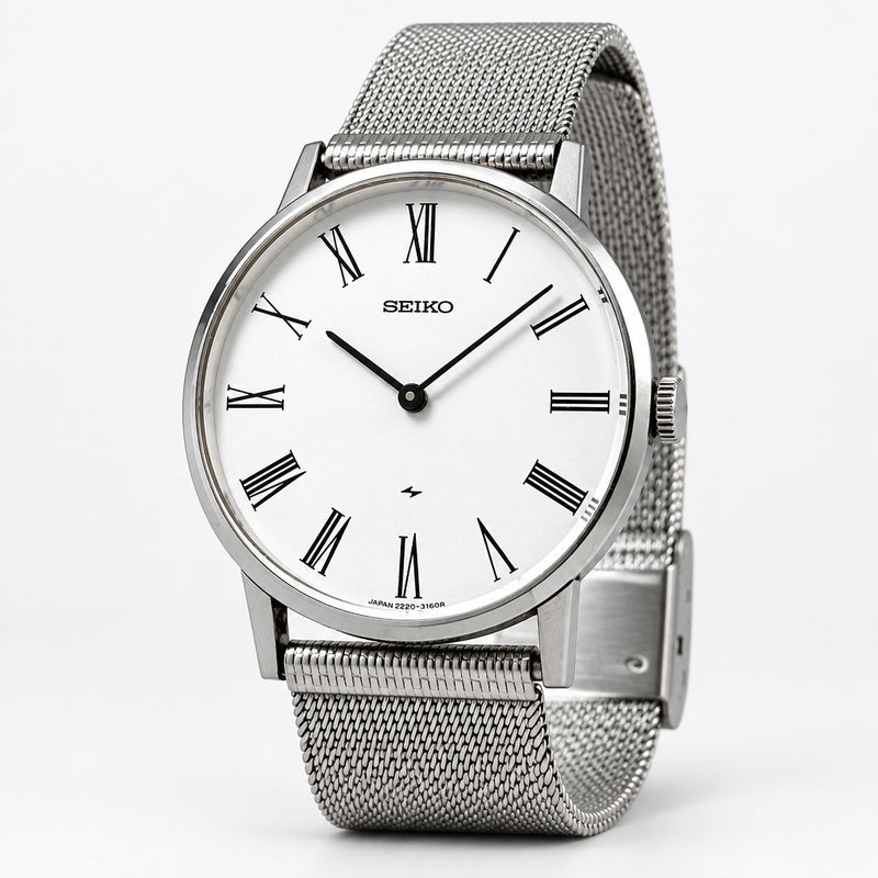 SEIKO Chariot 2220-0430 Manual Winding Stainless Steel 33.7mm White Roman 1976