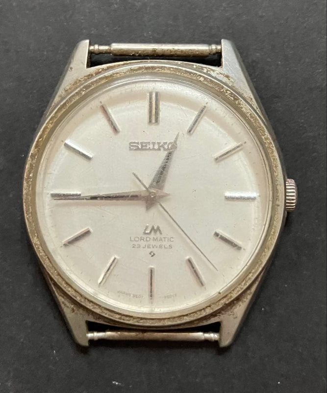 SEIKO Lord Matic Caliber 5601-9000 Automatic Silver Linen Dial 1968 Mens Watch