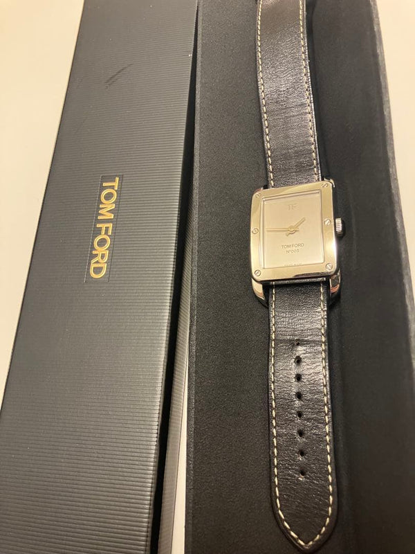 TOM FORD N.003 Swiss Quartz Stainless Steel Square 30x38mm Silver Dial 20mm