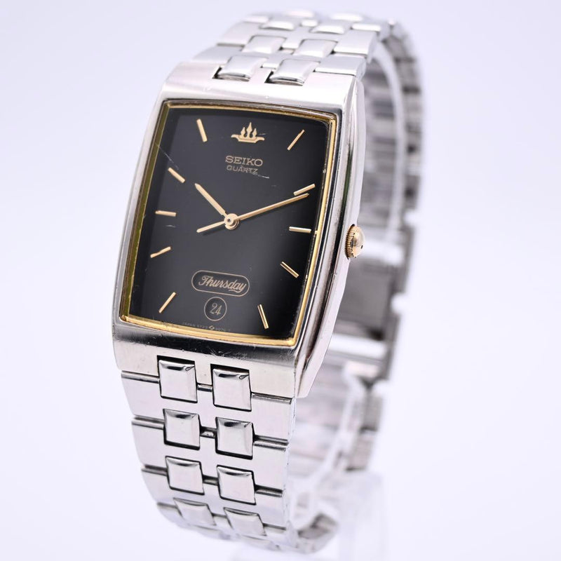 SEIKO 5Y23-5130 Mens Quartz Watch New Battery 32x26mm 30m WR Hardlex Day Date
