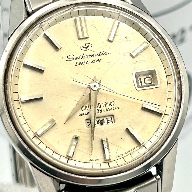 SEIKO SEIKOMATIC WEEKDATER 6218-8971 1964 Automatic 35J 37mm Silver Watch