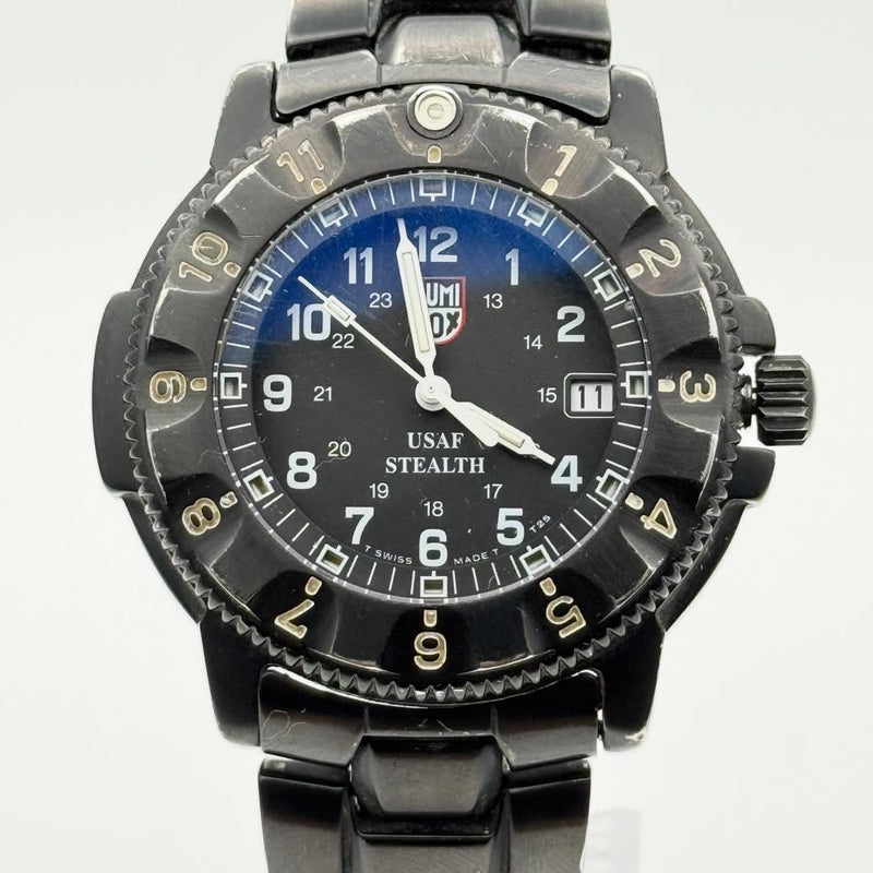 LUMINOX 3400 USAF Stealth F-117 Nighthawk Mens Swiss PVD SS Bracelet Watch